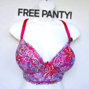 Body Frosting Bra Adjustable Straps 42D or 44D + FREE Matching Panty